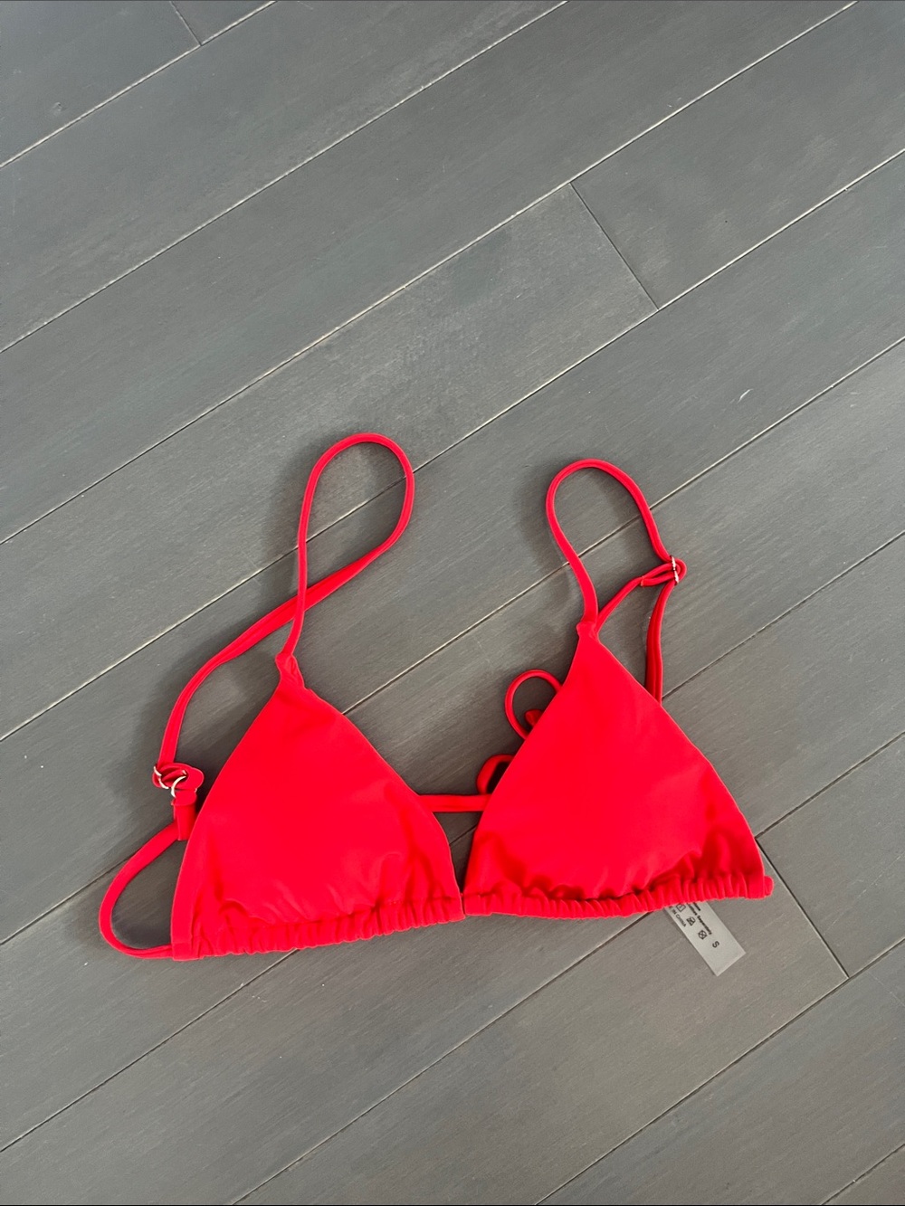 Girls Red Triangle Swim Top